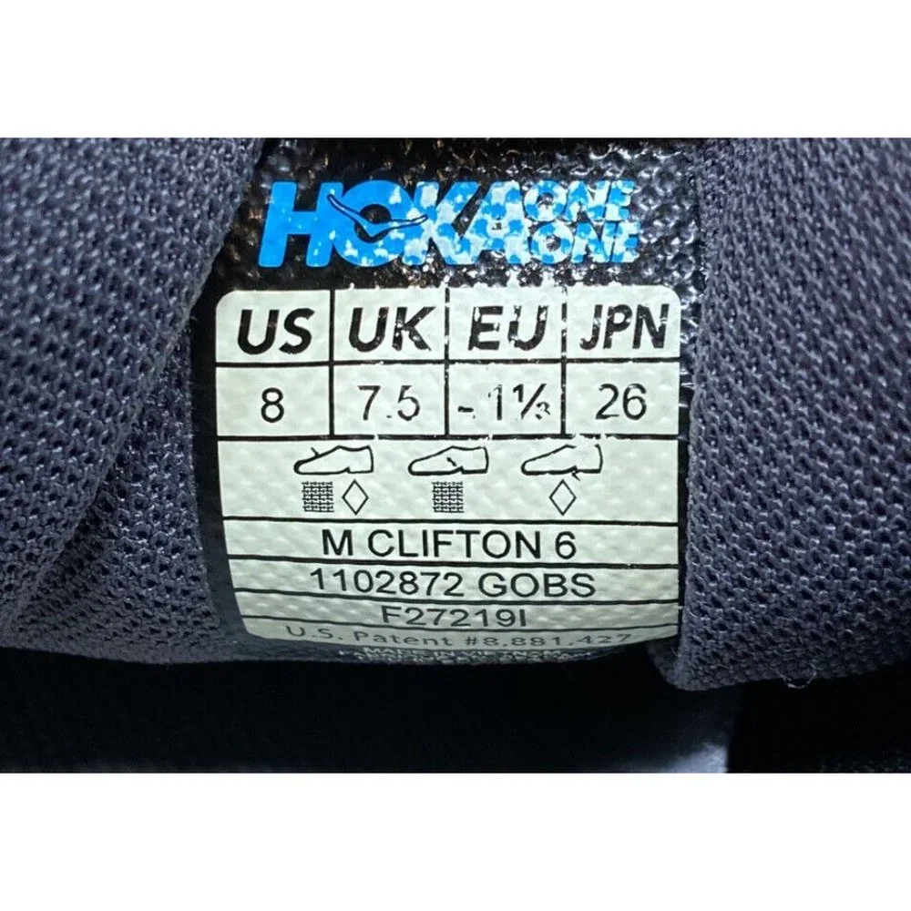 READ Hoka One One Mens Clifton 6 1102872 GOBS Gray Running Shoes Sneakers Size 8_9